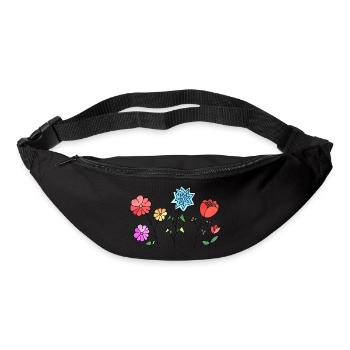 Blumen - Gürteltasche - Schwarz - Vorne