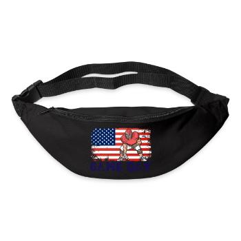 Saison de football le jour du match pour Patriot avec le drapeau des États-Unis - Sac banane - noir - Devant