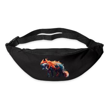 Farbenfroher abstrakter Fuchs - Gürteltasche - Schwarz - Vorne
