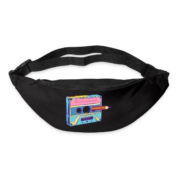 Cassette Musique Mixtape Lecteur de Cassettes des années 80 - Sac banane - noir - Devant