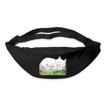 Schlafende Katze - Gürteltasche - Schwarz - Vorne
