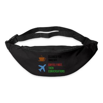 Contrôleur de la circulation aérienne Café ATC Aviation Humour - Sac banane - noir - Devant