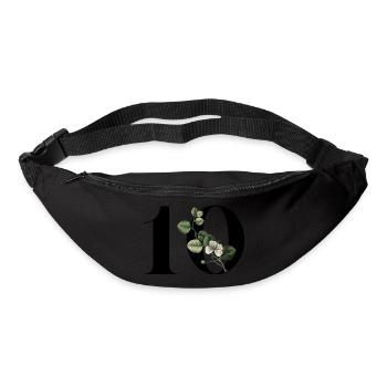 Numéro 10 floral vert -10e anniversaire floral - Sac banane - noir - Devant