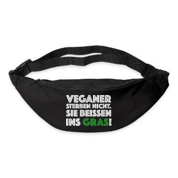 Veganer sterben nicht, sie beissen ins Gras - Gürteltasche - Schwarz - Vorne