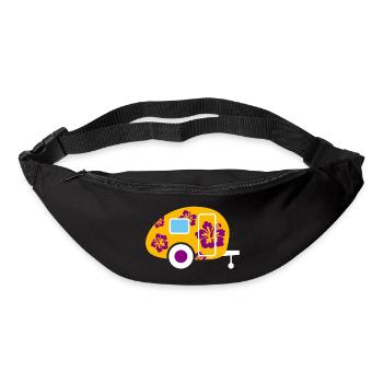Caravan Hibiscus Hawaii Camping Vintage Hippie fan - Bum bag - black - Front