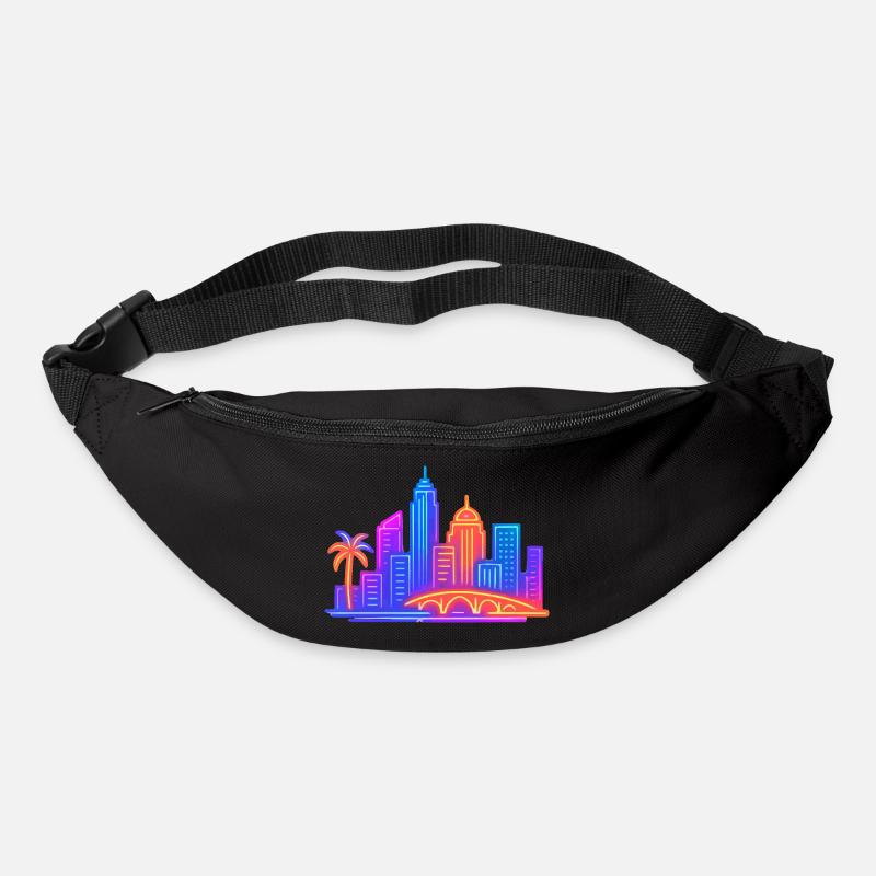 skyline city stadt - Gürteltasche - Schwarz