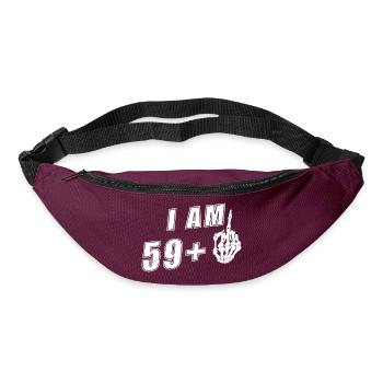 I'm 59 + Middle Finger Funny 60th Birthday - Bum bag - burgundy - Front