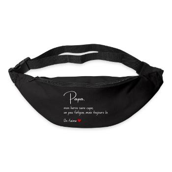 Papa Mon héros Message émouvant enfant - Sac banane - noir - Devant