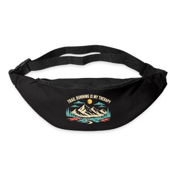 La course en sentier est ma thérapie - Sac banane - noir - Devant