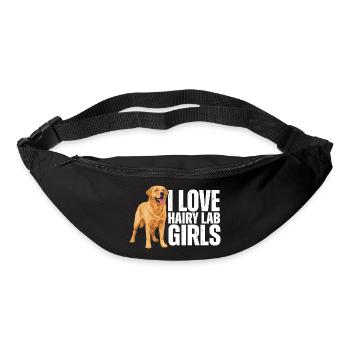 Ich liebe behaarte Labrador-Mädchen Labrador Retriever - Gürteltasche - Schwarz - Vorne