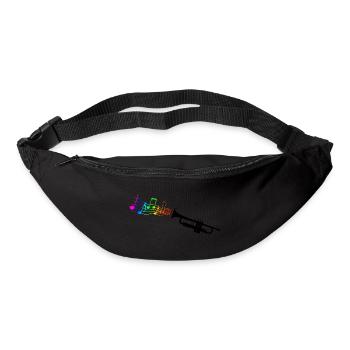 Trumpet with colorful music - Bum bag - black - Front