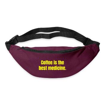 Coffee Si The Best Medicine Funny Quotes - Bum bag - burgundy - Front