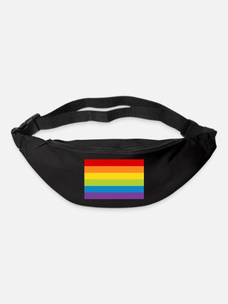 Regenbogen Flagge Fahne LGBT bunt CSD Gay Pride - Gürteltasche - Schwarz