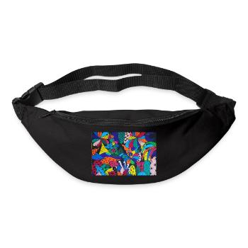 Esoterische Elefanten-Pop-Art - Gürteltasche - Schwarz - Vorne