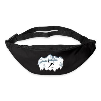 Skilanglauf, Langlaufen, Biathlon, Wintersport - Gürteltasche - Schwarz - Vorne