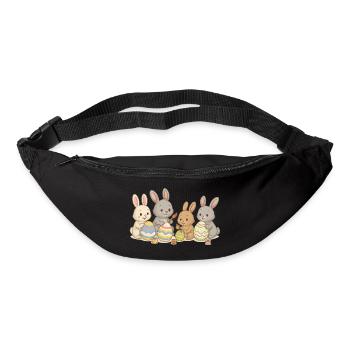 Hasenfreunde bemalen Ostereier – Süßes Osterdesign - Gürteltasche - Schwarz - Vorne