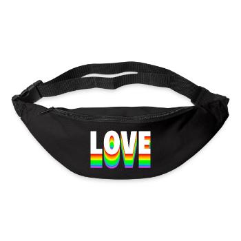 Love Text Regenbogen - Gürteltasche - Schwarz - Vorne