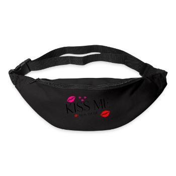 Kiss Me Mon Amour Typography –Romantic French Love - Bum bag - black - Front