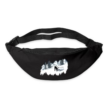 Skiers and mountains - skiing, skiing - Bum bag - black - Front