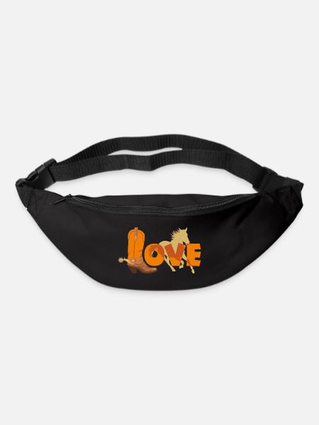Cowboy boot and horse silhouette - Bum bag - black