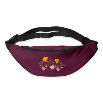 Blühende Blumen - Gürteltasche - Burgunderrot - Vorne