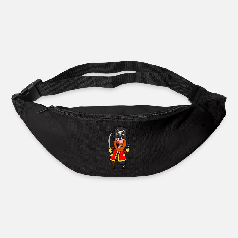 Pirate de bande dessinée - Sac banane - noir