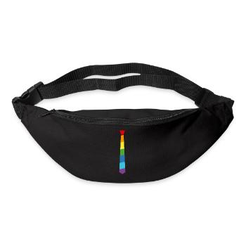 Arc-en-cravate - Drapeau - Drapeau - Gay Pride - Sac banane - noir - Devant