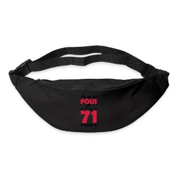 je m en fous j ai 71 ans / anniversaire 71 ans - Sac banane - noir - Devant