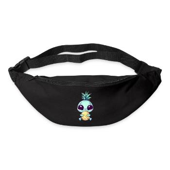 Alien avec coiffure punk ananas - Sac banane - noir - Devant