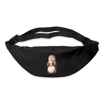 Otter Milchkaffee Liebhaber Kaffee Design - Gürteltasche - Schwarz - Vorne