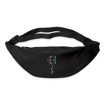 Fleur d'amour numéro1 - Sac banane - noir - Devant