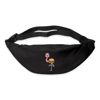 Burger aux flamants roses - Sac banane - noir - Devant
