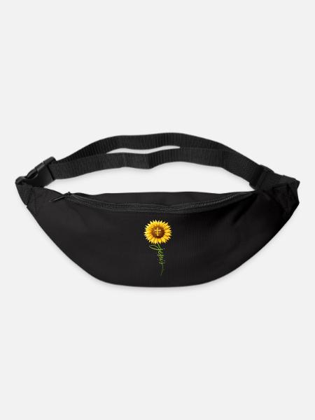 Jésus chrétien inspirant de tournesols - Sac banane - noir