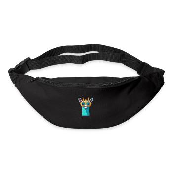 Révolte rétro des lamas - Sac banane - noir - Devant
