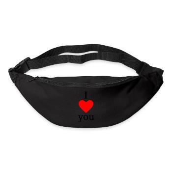 coeur rouge coeur rouge coeur rouge cadeau - Sac banane - noir - Devant