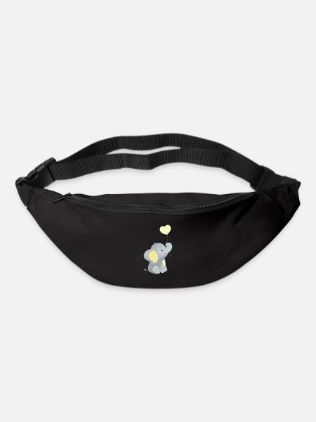 Baby Elefant Lustig Süss T-shirt Geschenkidee - Gürteltasche - Schwarz