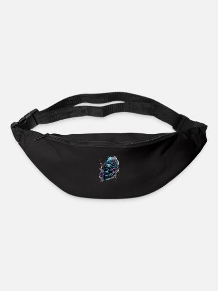 Human Skull & Flowers 39 - Bum bag - black