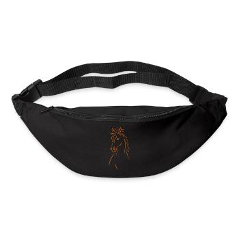 Elegante Pferdesilhouette - Gürteltasche - Schwarz - Vorne