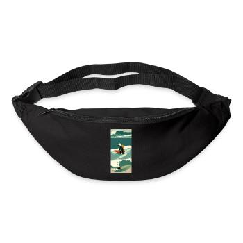 Surfeur Solitaire en Tempête - Sac banane - noir - Devant
