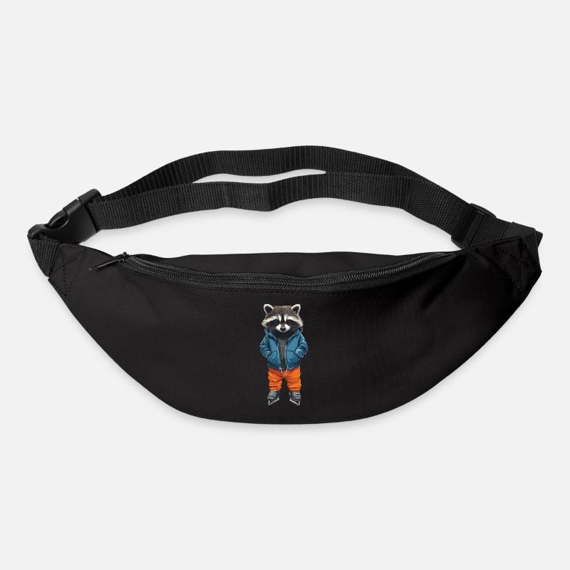 Waschbär - Gürteltasche - Schwarz