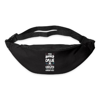 Dicton de chien Border Collie - Sac banane - noir - Devant