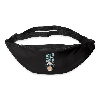 Café glacé mais pas froid Humour Barista - Sac banane - noir - Devant