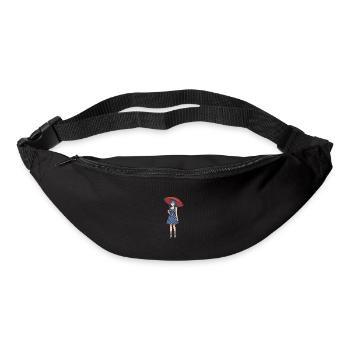A young woman with an umbrella - Bum bag - black - Front