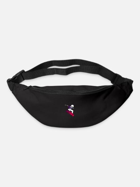 Skater Skelett Skateboard Longboard Halfpipe - Gürteltasche - Schwarz