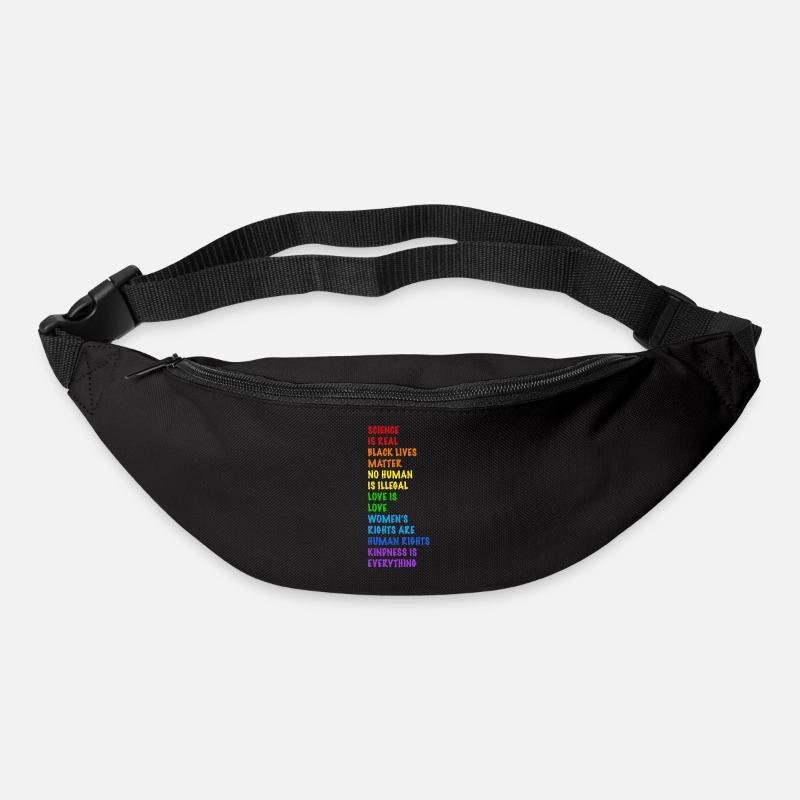 Human Rights! No one is illegal - Bum bag - black