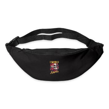 Je mourrais pour l’Amérique crâne et roses - Sac banane - noir - Devant