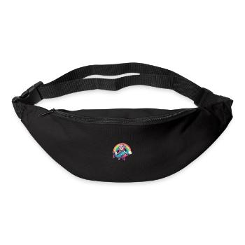 Piranha Fish Santa Claus Rainbow - Bum bag - black - Front