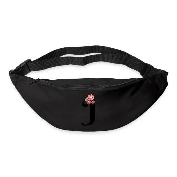 Letter j Minimalist Flowers - Bum bag - black - Front