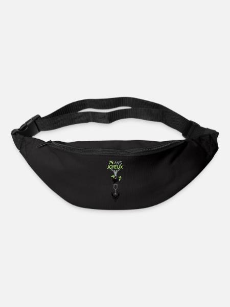 75 ans ane nid verre cerf rebus anniversaire - Sac banane - noir