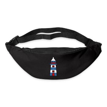 Phare - design rouge bleu - Sac banane - noir - Devant